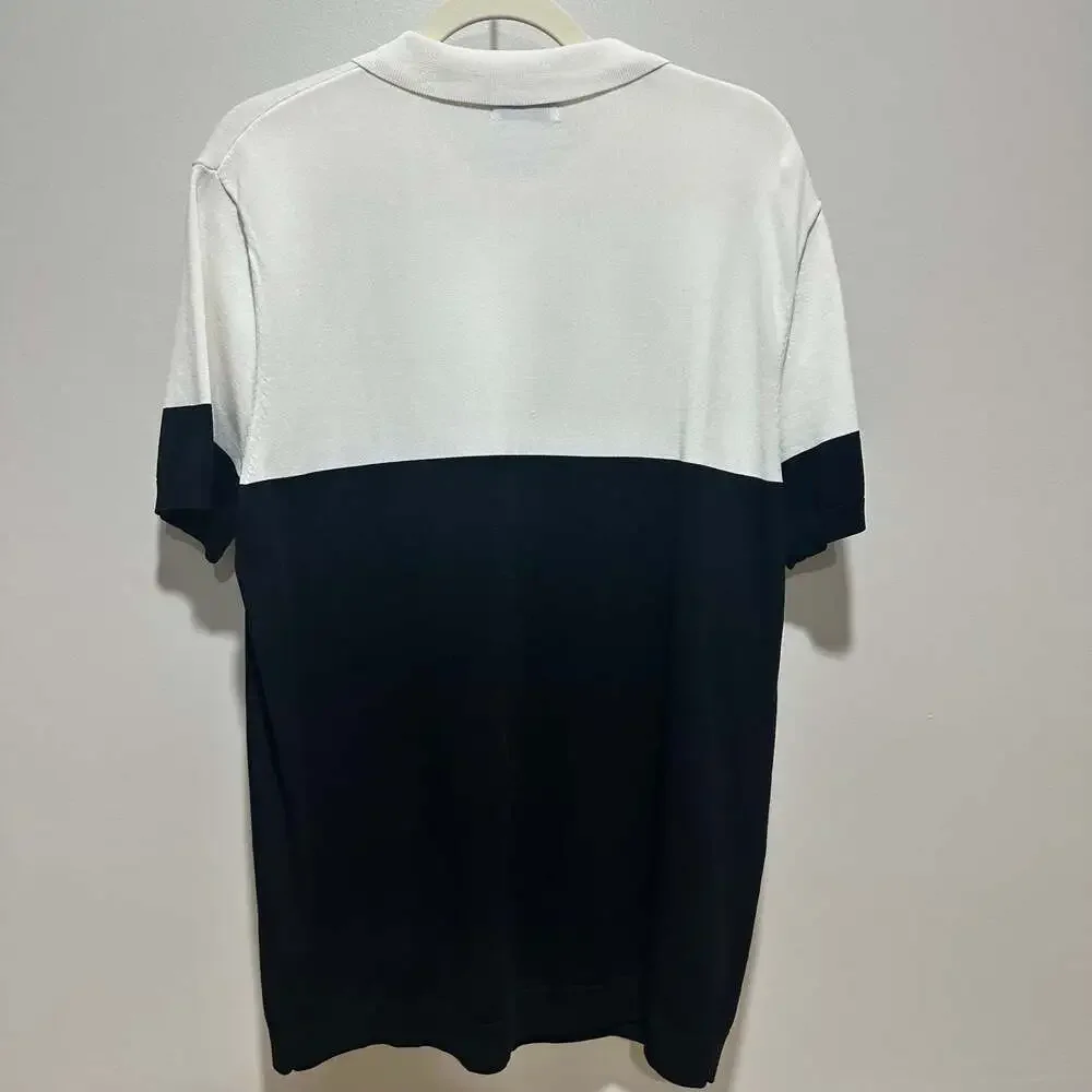 Topman Colorblock Knitted Polo Sweater in Navy Multi